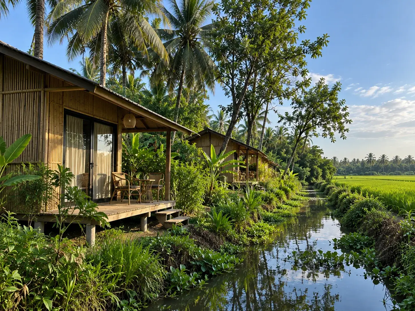 Bungalows beside the canal