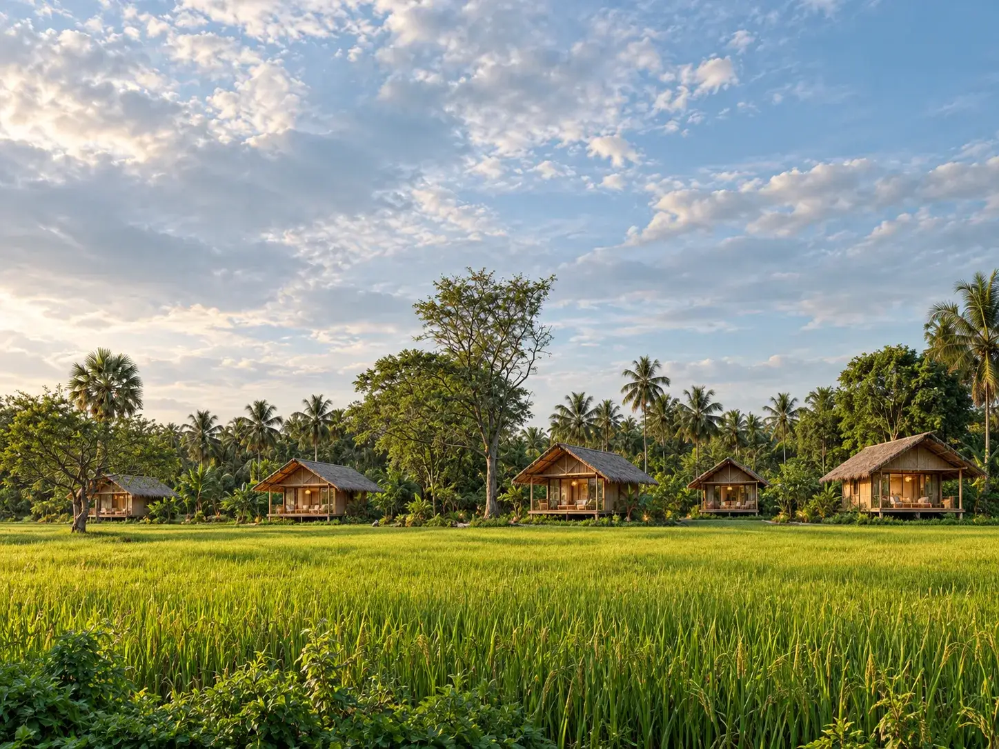 Vantara Eco Lodge among the paddy fields